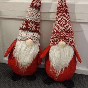LOT OF 2 - Greenbrier International 14" Plush Gnome Weighted